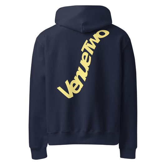 Oversized heavyweight hoodie with branding